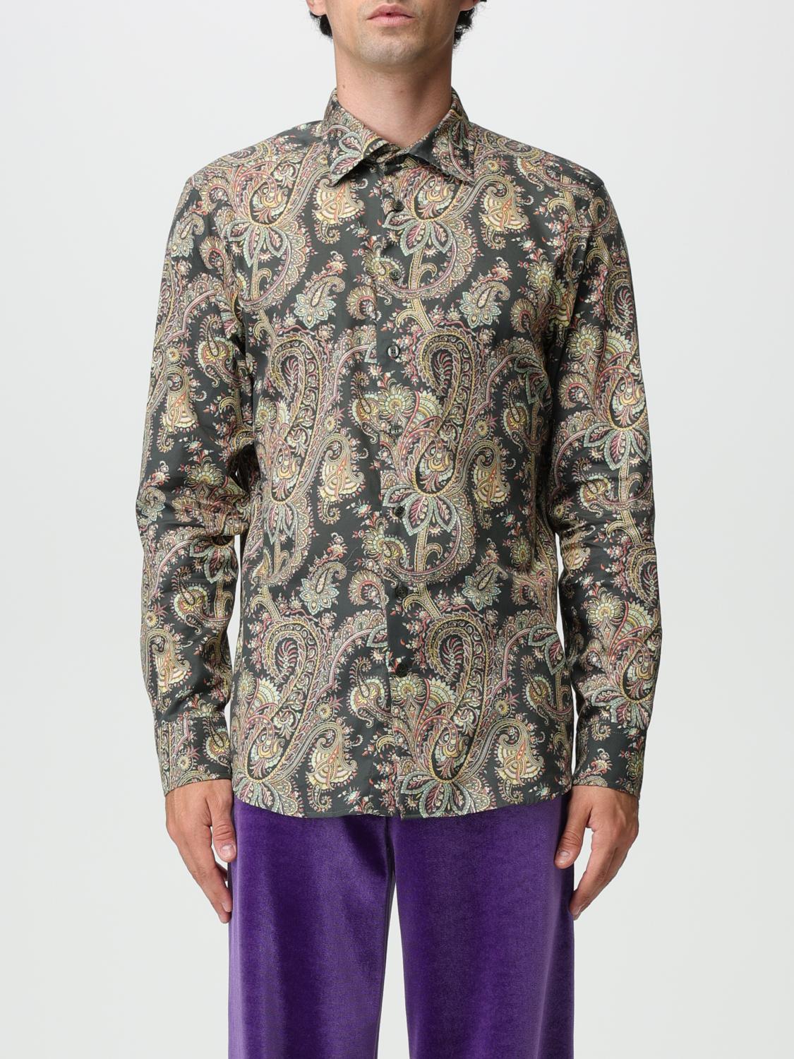 ETRO SHIRT: Etro shirt in cotton with Paisley print, Black - Img 1