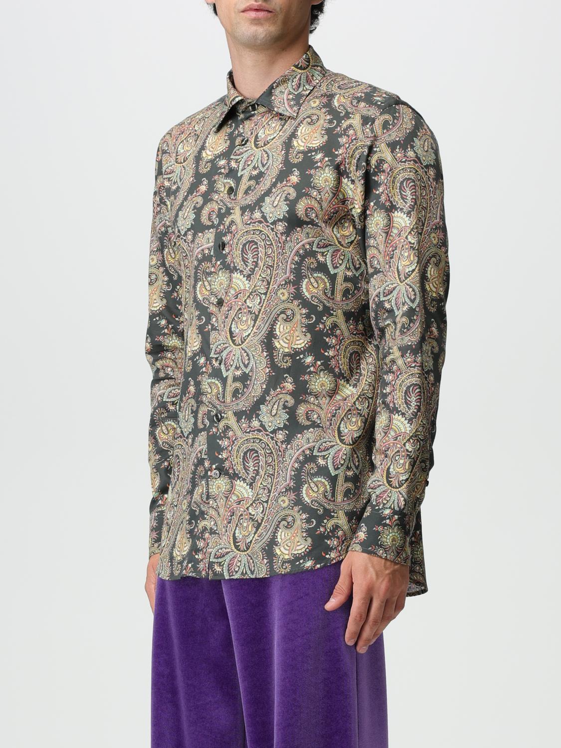 ETRO SHIRT: Etro shirt in cotton with Paisley print, Black - Img 4