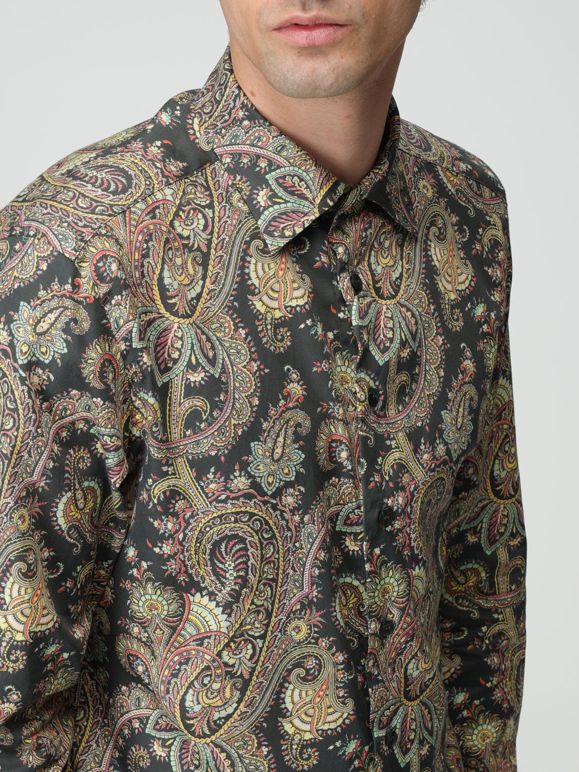 ETRO SHIRT: Etro shirt in cotton with Paisley print, Black - Img 5