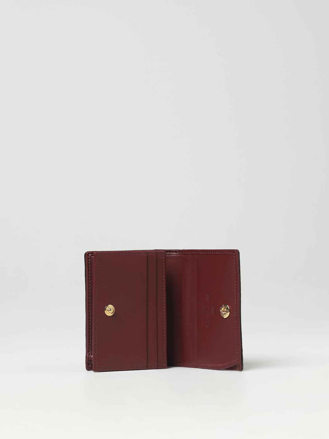 財布・小物その他 ETRO Woman Wallet Brown 1N0837567 0600 ETRO: coin purse in coated cotton with embroidered logo