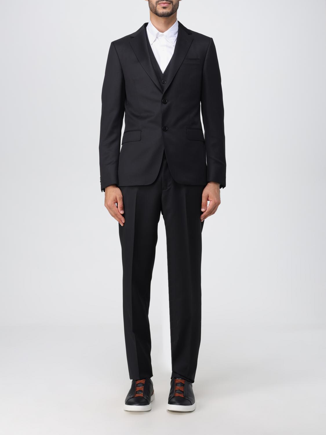 Zegna ALL SEASON TWILL 高級 スーツ 黒 XL 002 Zegna suit in wool and Mohair - Black | 381CGN622776A6 | GIGLIO.COM