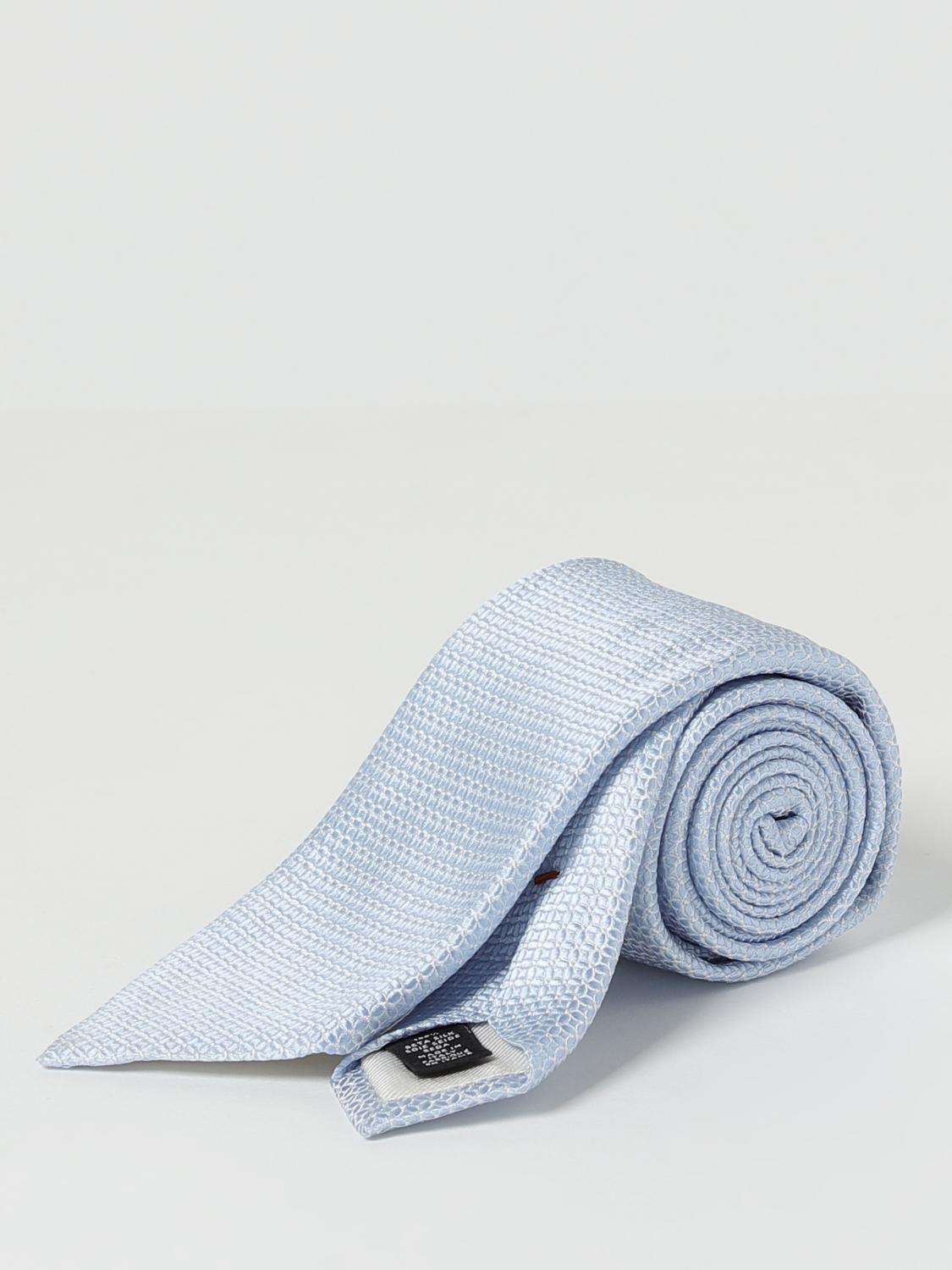 ZEGNA CRAVATTA: Cravatta Zegna in seta con fantasia jacquard, Celeste - Img 1