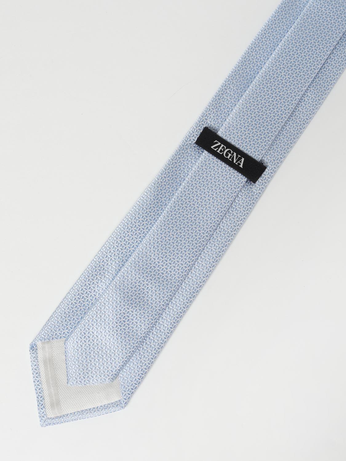 ZEGNA CRAVATTA: Cravatta Zegna in seta con fantasia jacquard, Celeste - Img 2