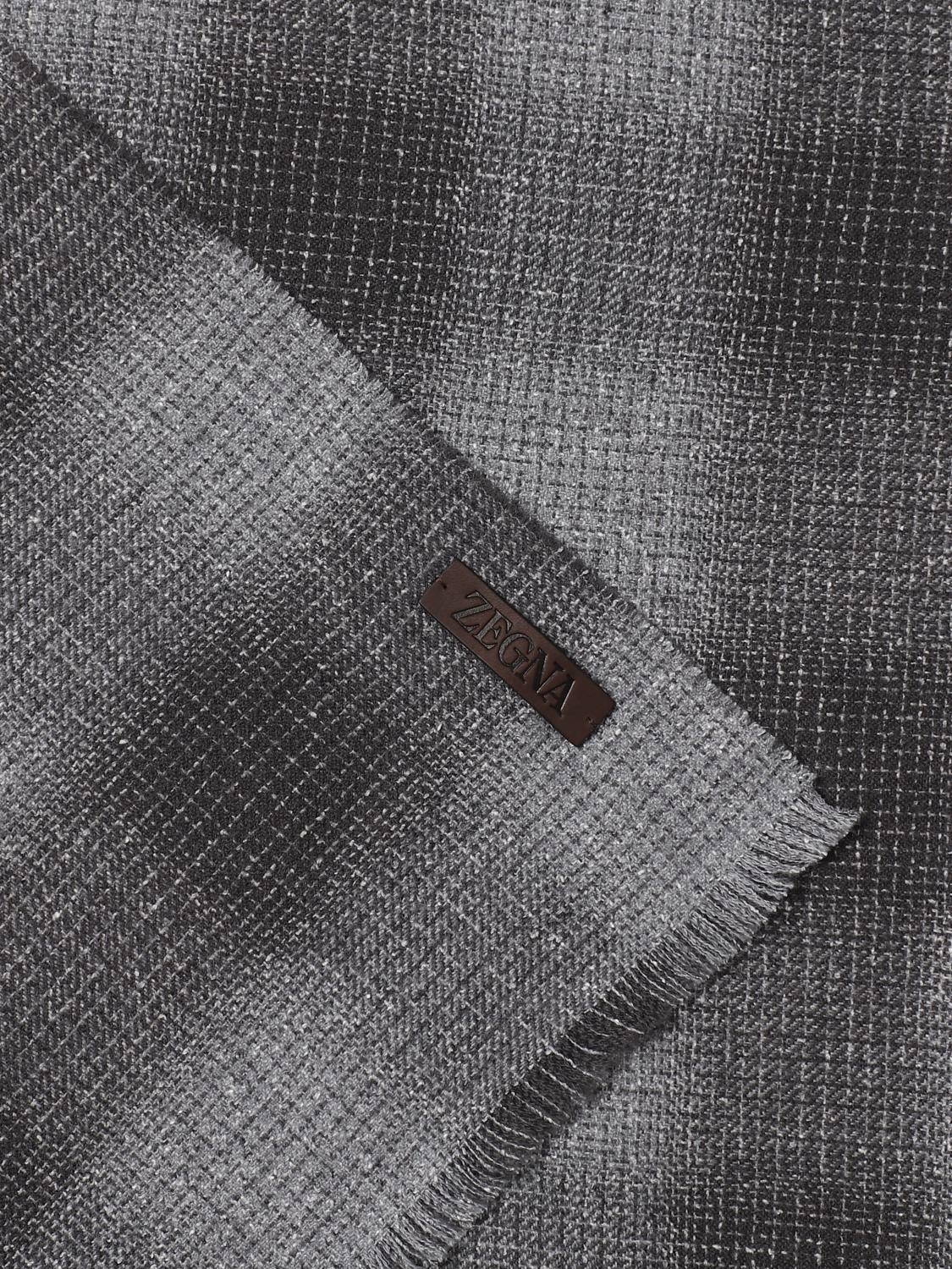 ZEGNA SCIARPA: Sciarpa Zegna in misto lana e seta, Grigio - Img 3