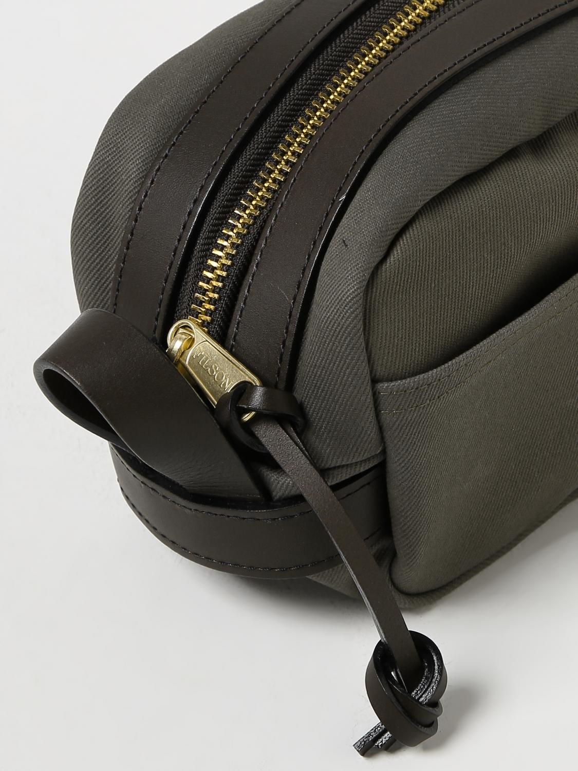 FILSON ACCESSORI BEAUTY: Beauty case Filson in canvas e pelle con tasche, Verde - Img 3
