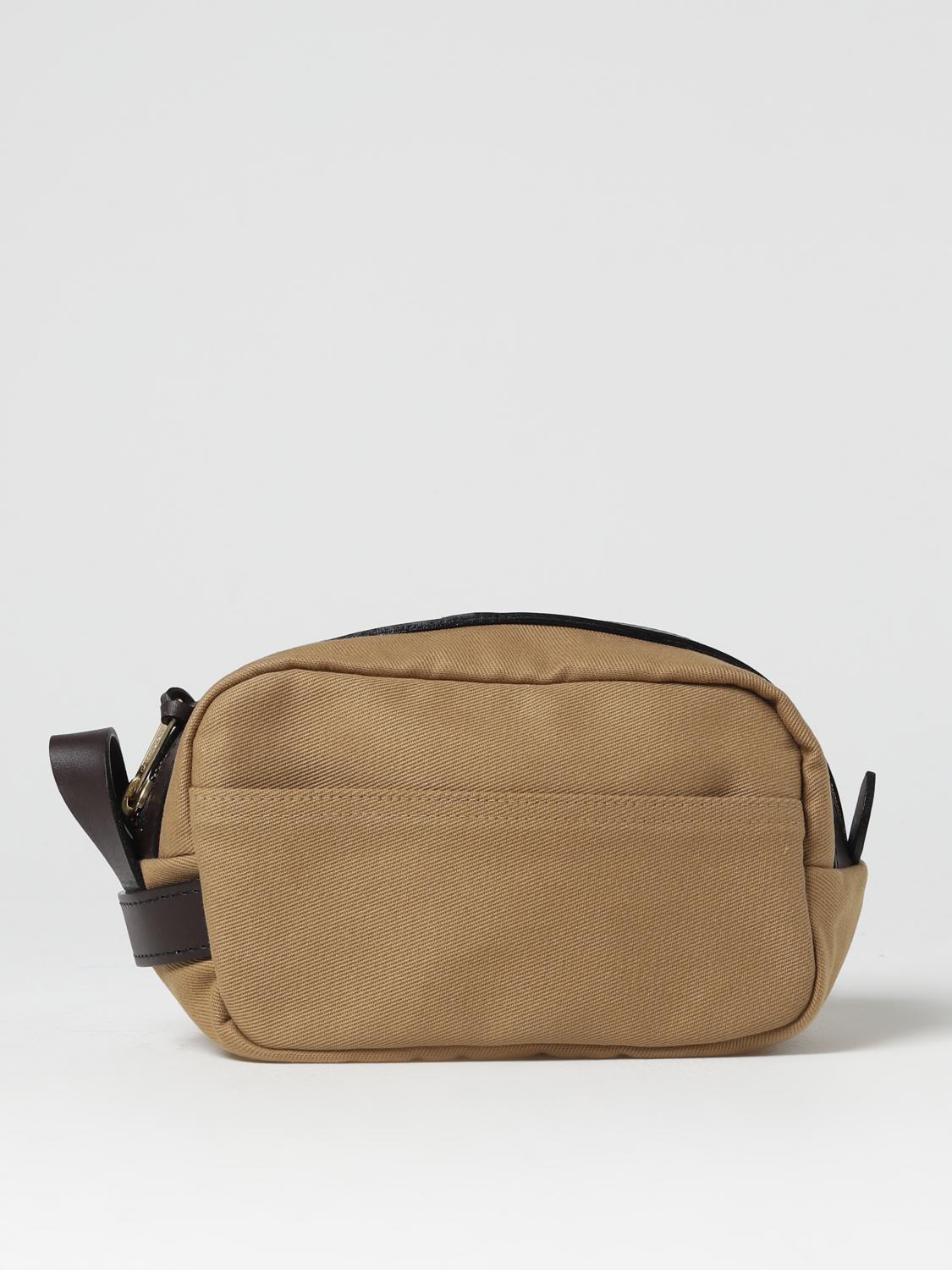 FILSON ACCESSORI BEAUTY: Beauty case Filson in canvas e pelle con tasche, Beige - Img 1