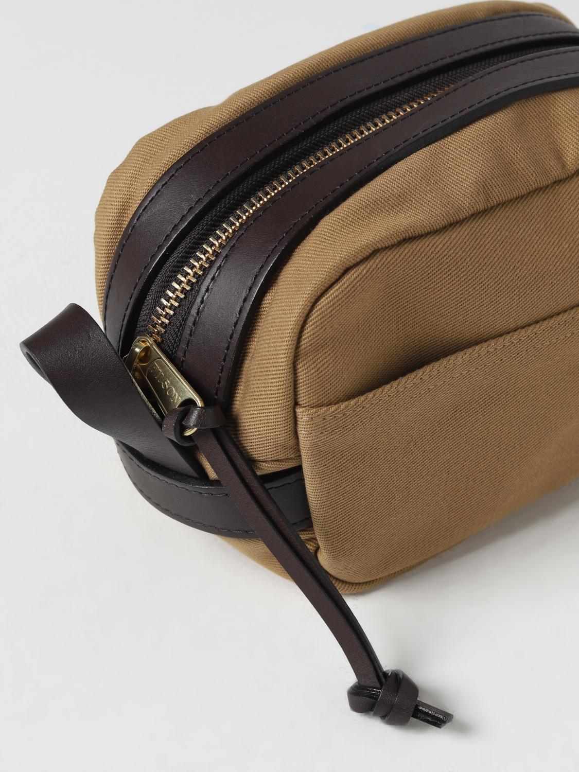 FILSON ACCESSORI BEAUTY: Beauty case Filson in canvas e pelle con tasche, Beige - Img 3