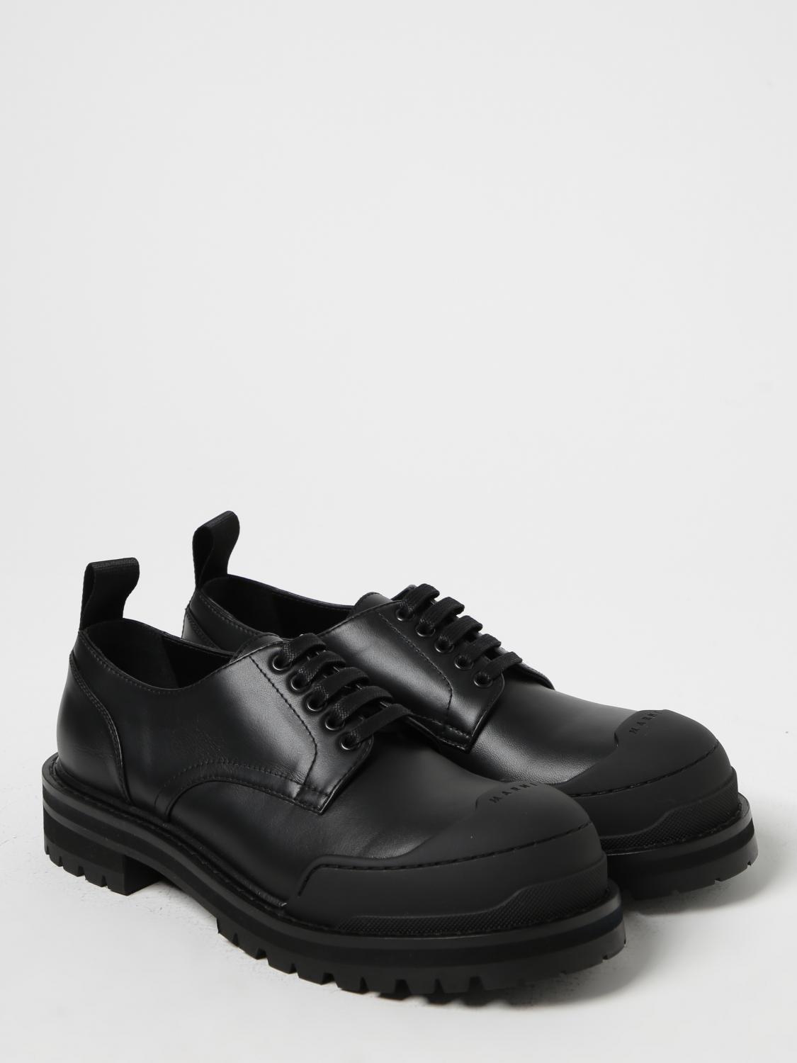 Marni Dada Army derby shoes in leather - Black | ALMR004903P50880