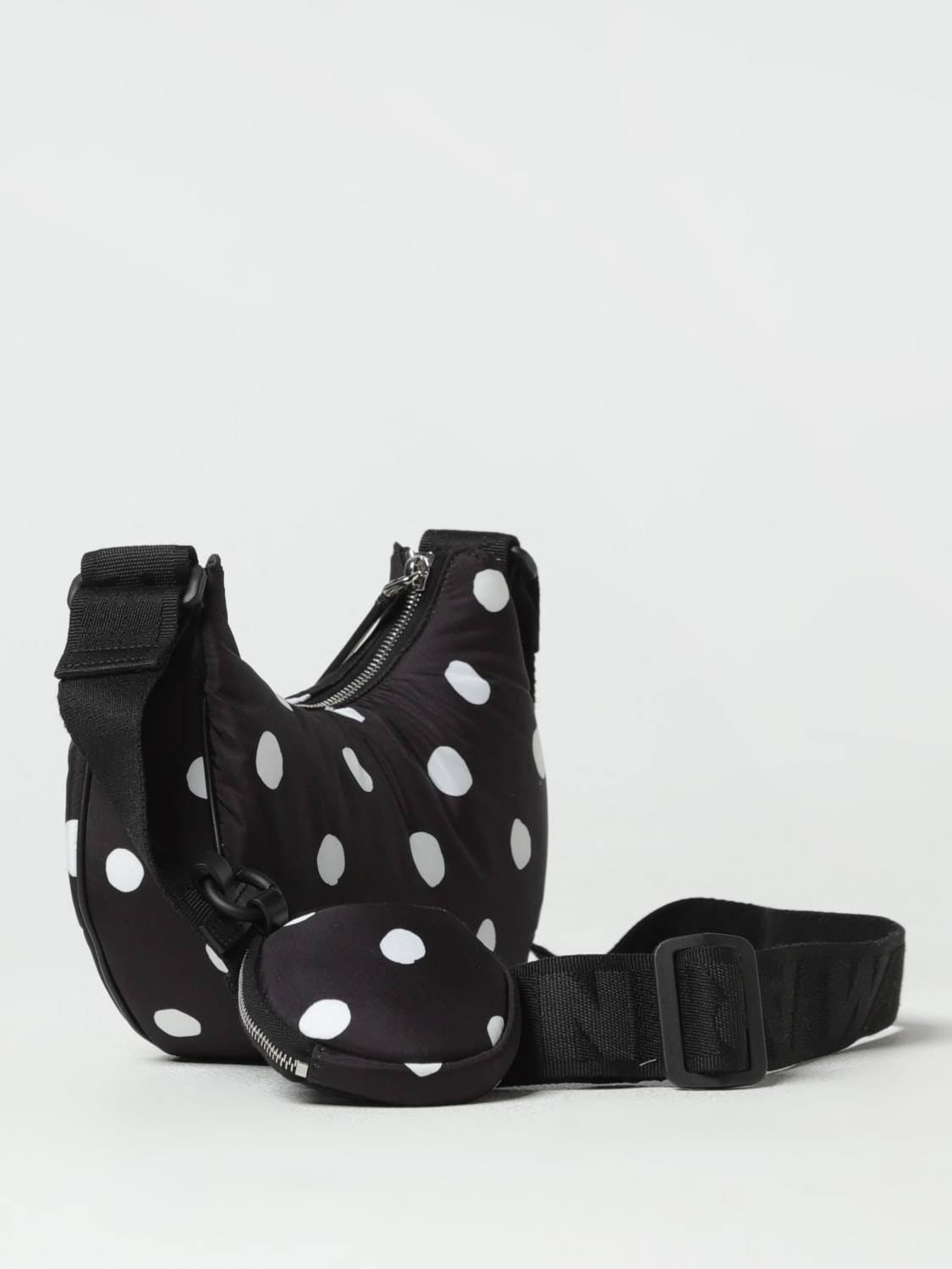 Marni bag in polka dot fabric with shoulder strap - Black