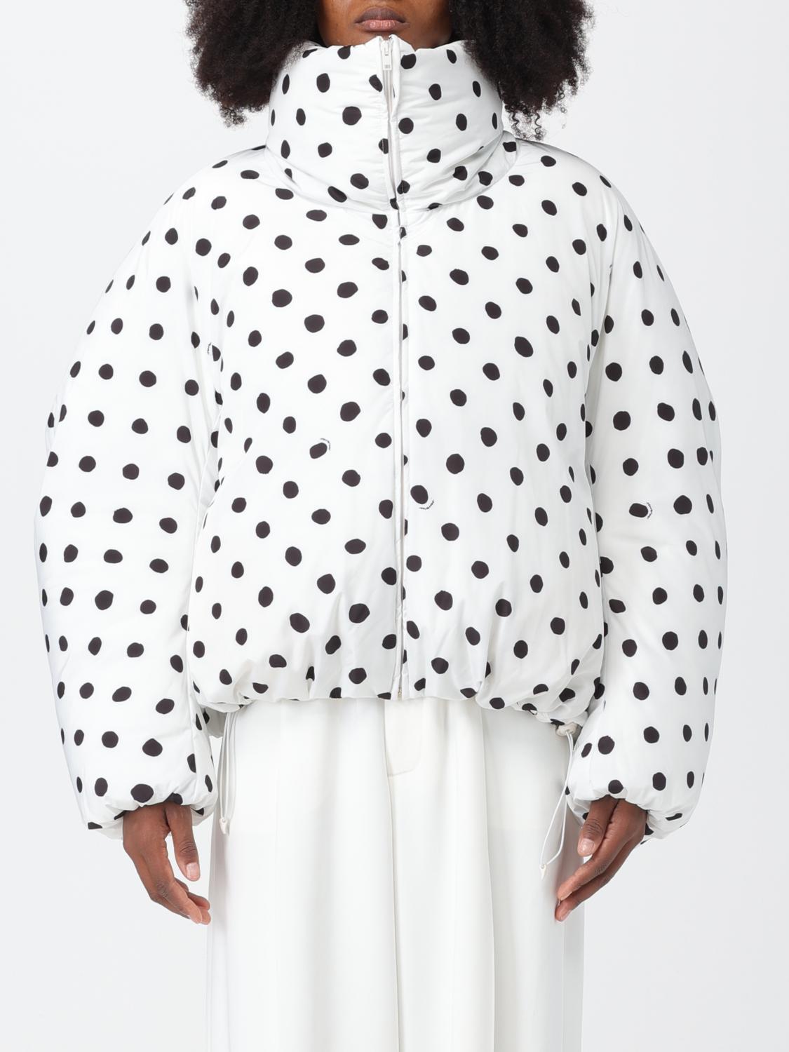 Marni jacket in padded nylon with polka dot print - White