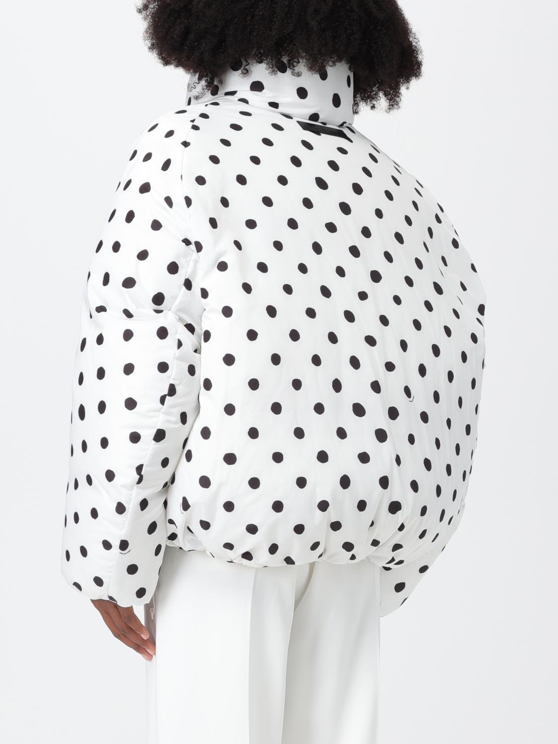 Marni jacket in padded nylon with polka dot print - White