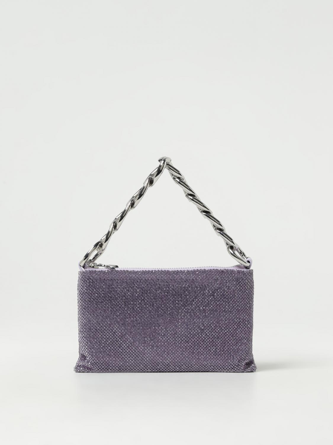 PATRIZIA PEPE BORSA A SPALLA: Borsa Patrizia Pepe con strass all over, Lilla - Img 1