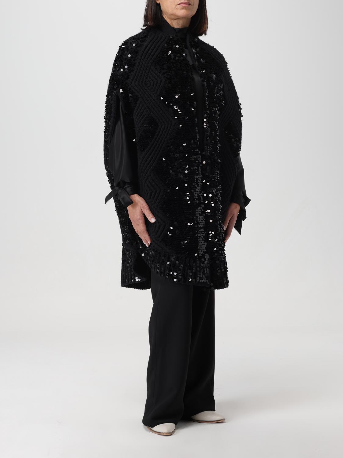 ERMANNO SCERVINO: Coat woman - Black | Ermanno Scervino cape