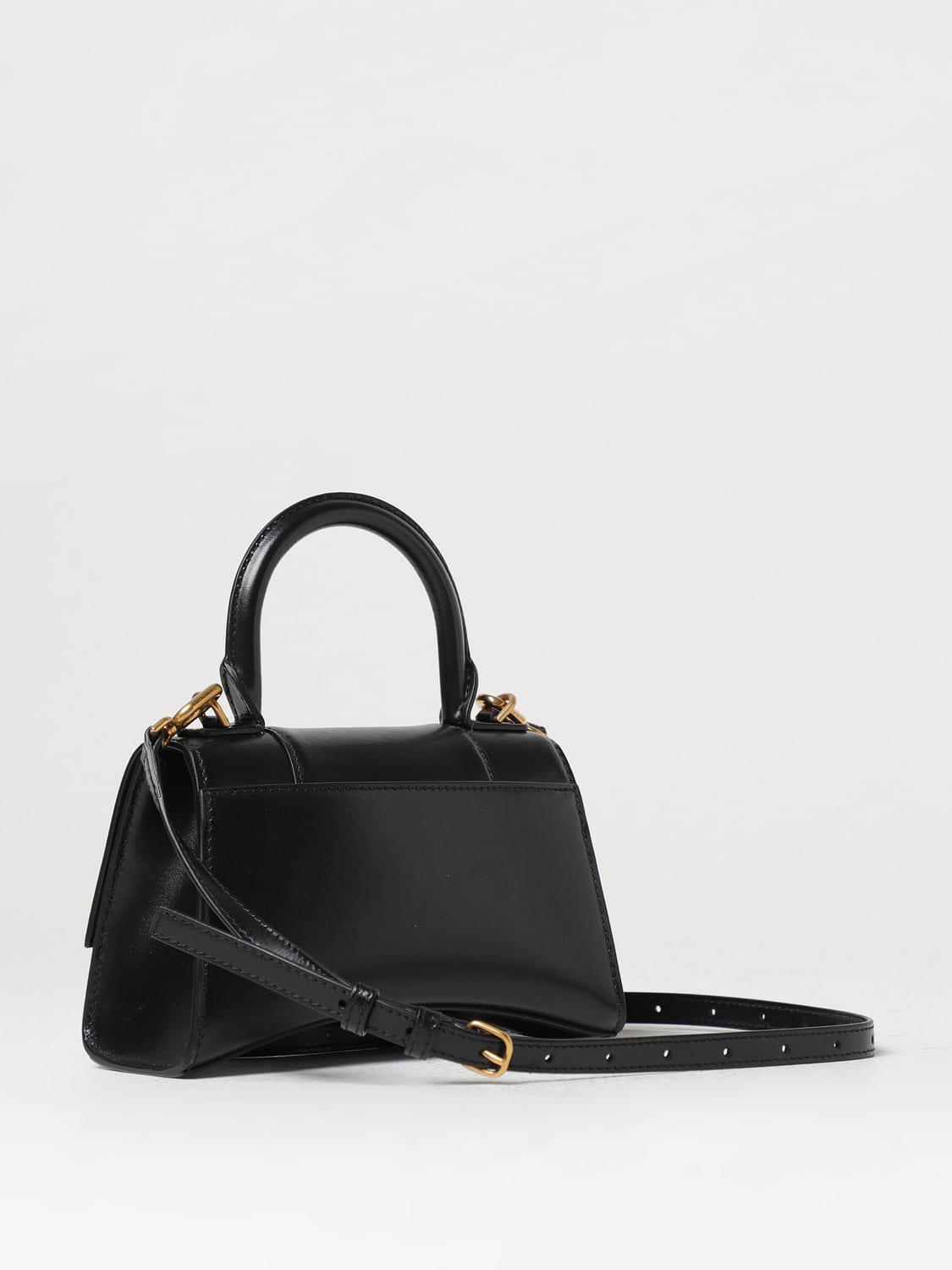 BALENCIAGA MINI BAG: Balenciaga Hourglass XS bag in leather, Black - Img 3