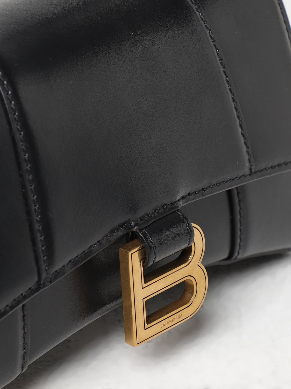 BALENCIAGA MINI BAG: Balenciaga Hourglass XS bag in leather, Black - Img 4