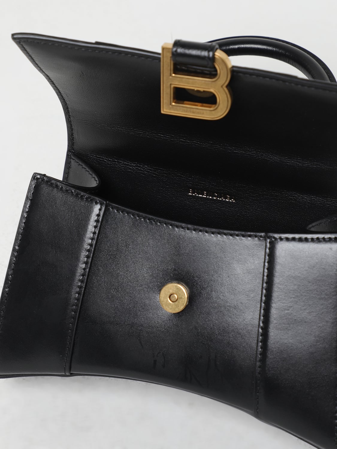 BALENCIAGA MINI BAG: Balenciaga Hourglass XS bag in leather, Black - Img 5