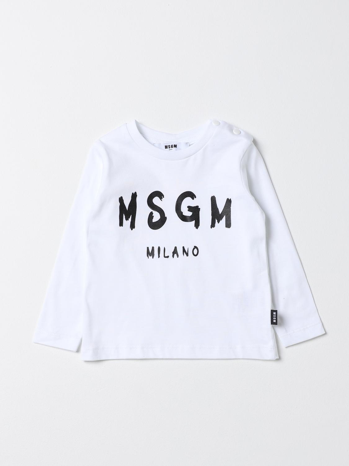 MSGM KIDS：Tシャツ ボーイ - ホワイト | GIGLIO.COMオンラインのMSGM