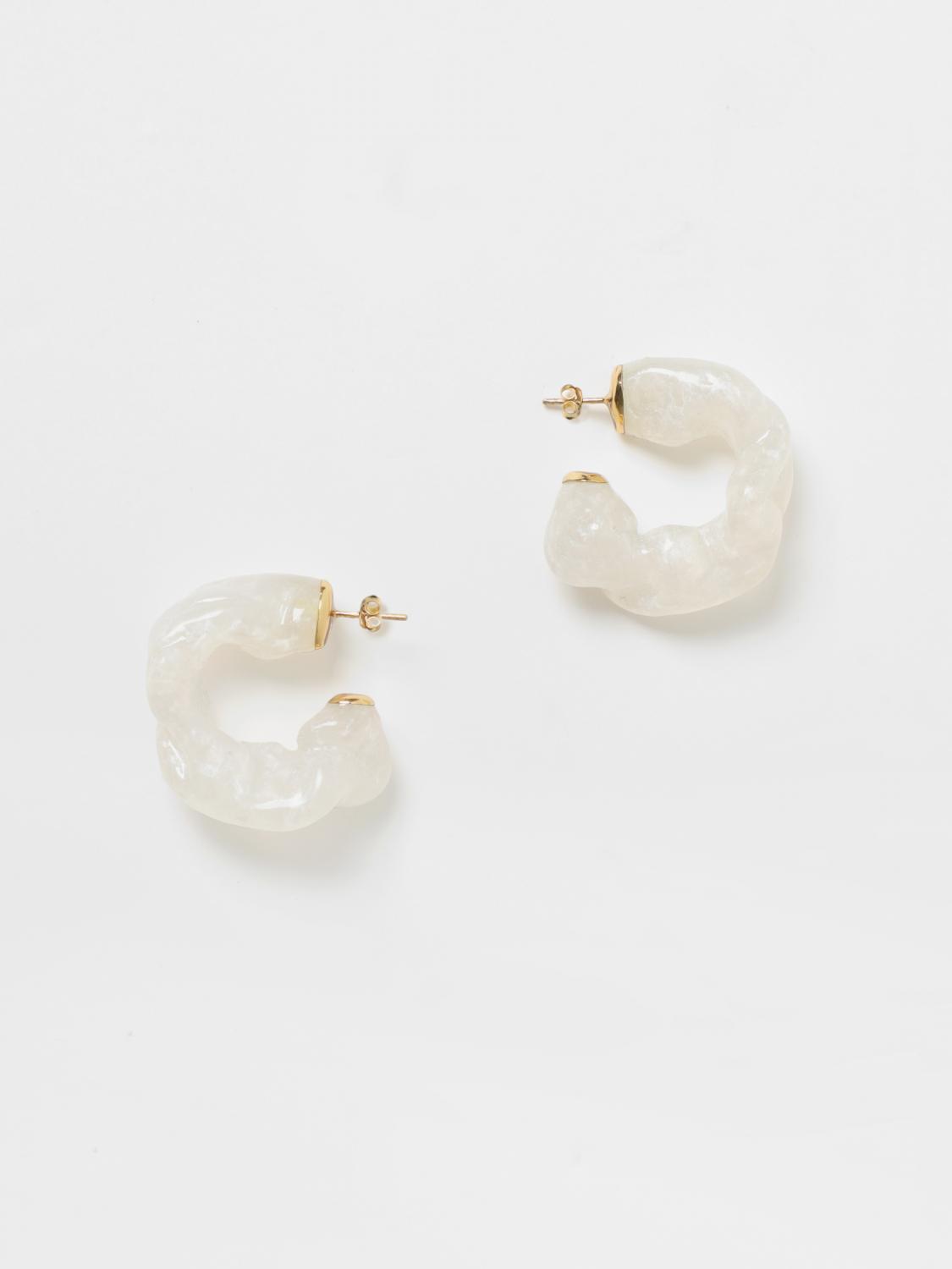 COMPLETEDWORKS GIOIELLO: Orecchini Ruffle Completedworks in bio resina ed argento 925 riciclato, Bianco - Img 1