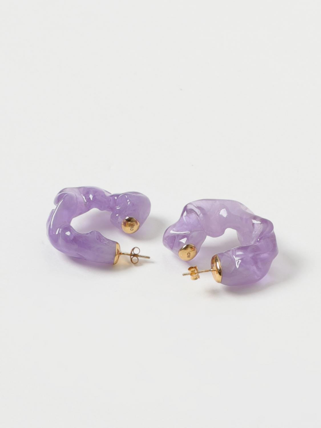 COMPLETEDWORKS GIOIELLO: Orecchini Ruffle Completedworks in bio resina ed argento 925 riciclato, Lilla - Img 2