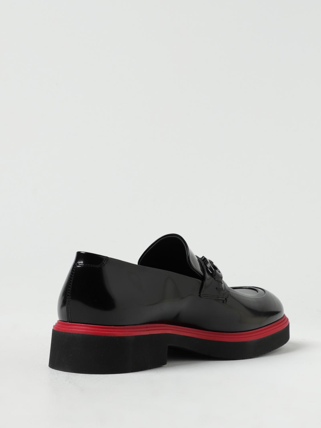 FERRAGAMO: Fiorello moccasins in brushed leather - Black