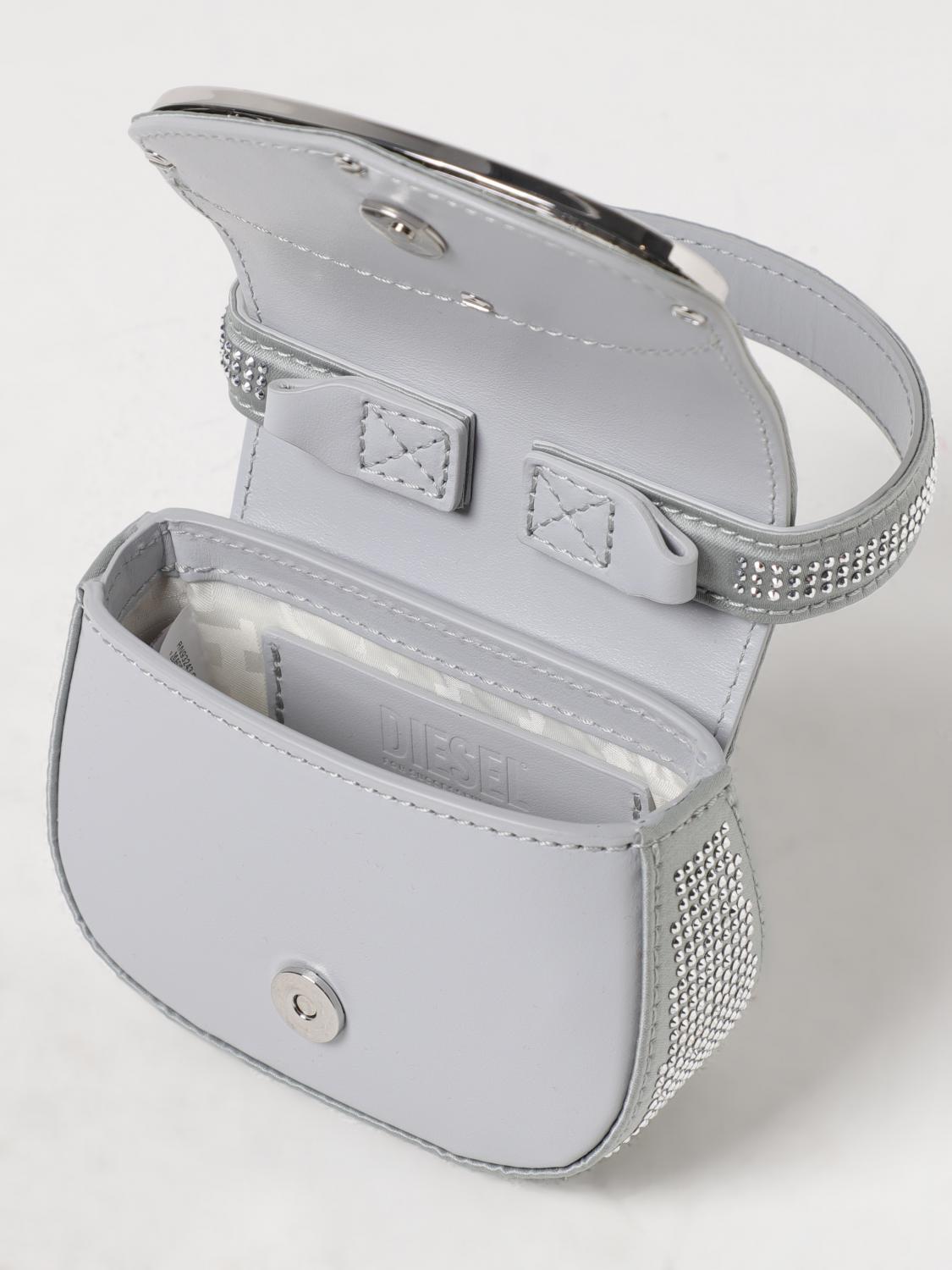 Diesel 1DR bag in nylon satin with all-over rhinestones - Silver Diesel 1DR bag in nylon satin with all-over rhinestones - Silver
