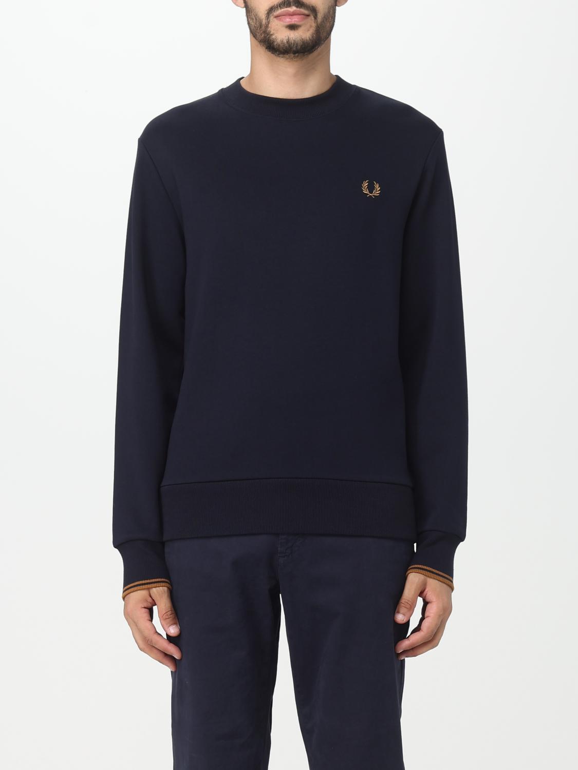 FRED PERRY FELPA: Felpa Fred Perry in jersey con logo, Blue Navy - Img 1