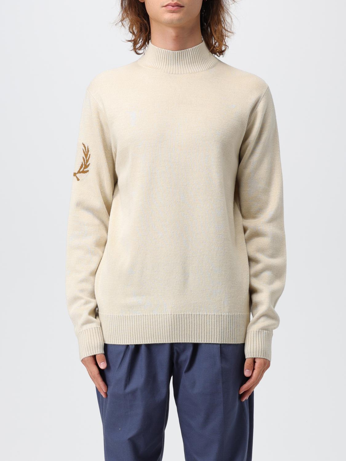 FRED PERRY SWEATER: Sweater men Fred Perry, Yellow Cream - Img 1