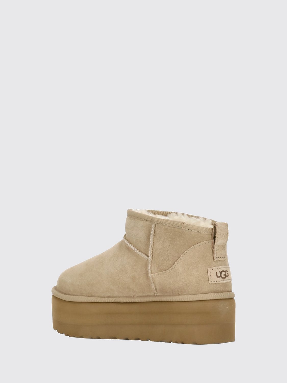 UGG BOTTES: Bottines Classic Ultra Mini Platform UGG en daim, Beige - Img 3