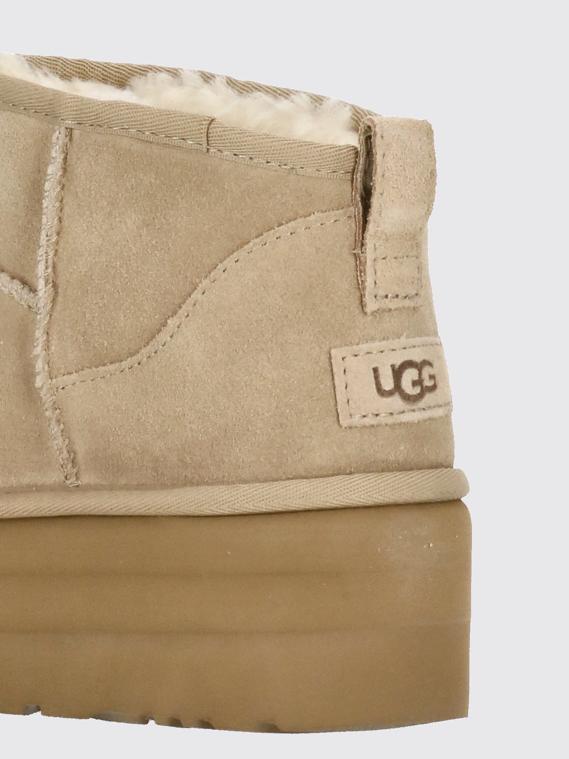 UGG BOTTES: Bottines Classic Ultra Mini Platform UGG en daim, Beige - Img 4
