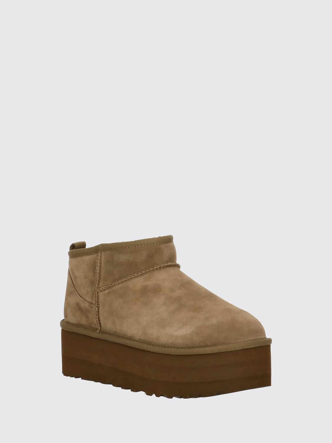 UGG BOTTES: Bottines Classic Ultra Mini Platform UGG en daim, Café - Img 2
