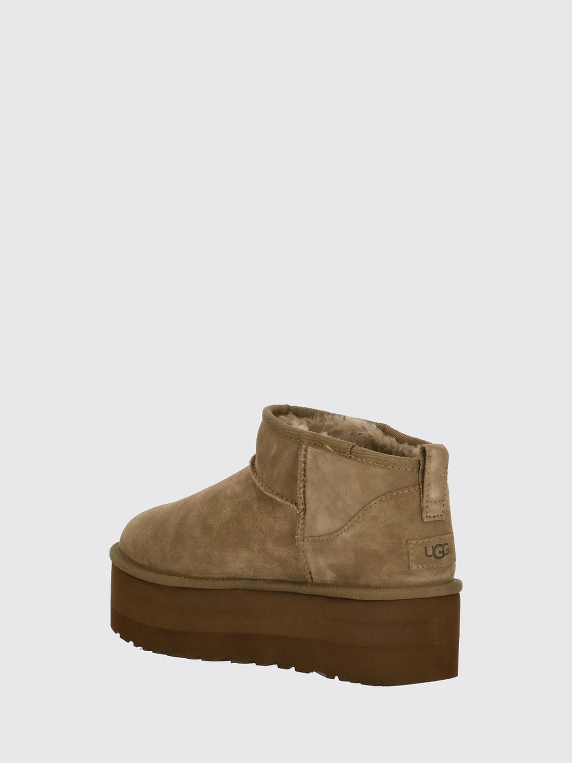 UGG BOTTES: Bottines Classic Ultra Mini Platform UGG en daim, Café - Img 3
