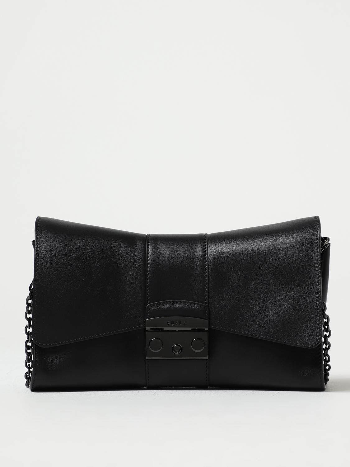 Furla Nero Pelle Women Shoulder Bag