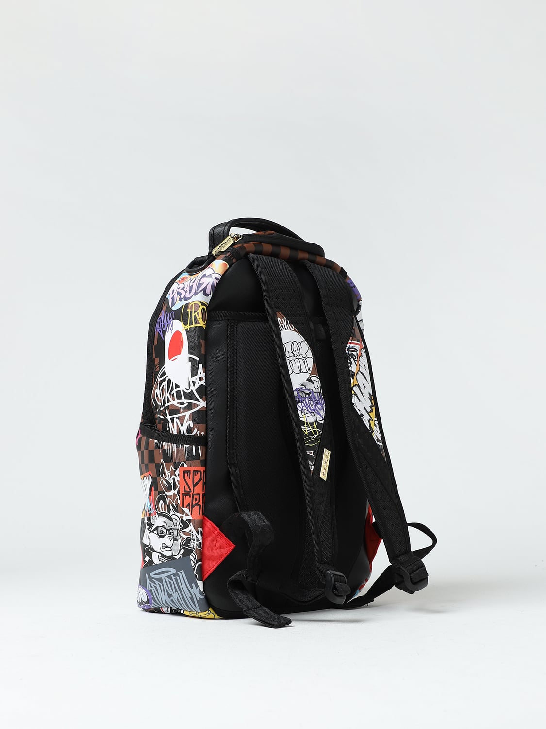 SPRAYGROUND ZAINO: Zaino Tagged Up Sharks In Paris Sprayground in pelle sintetica con stampa, Marrone - Img 2