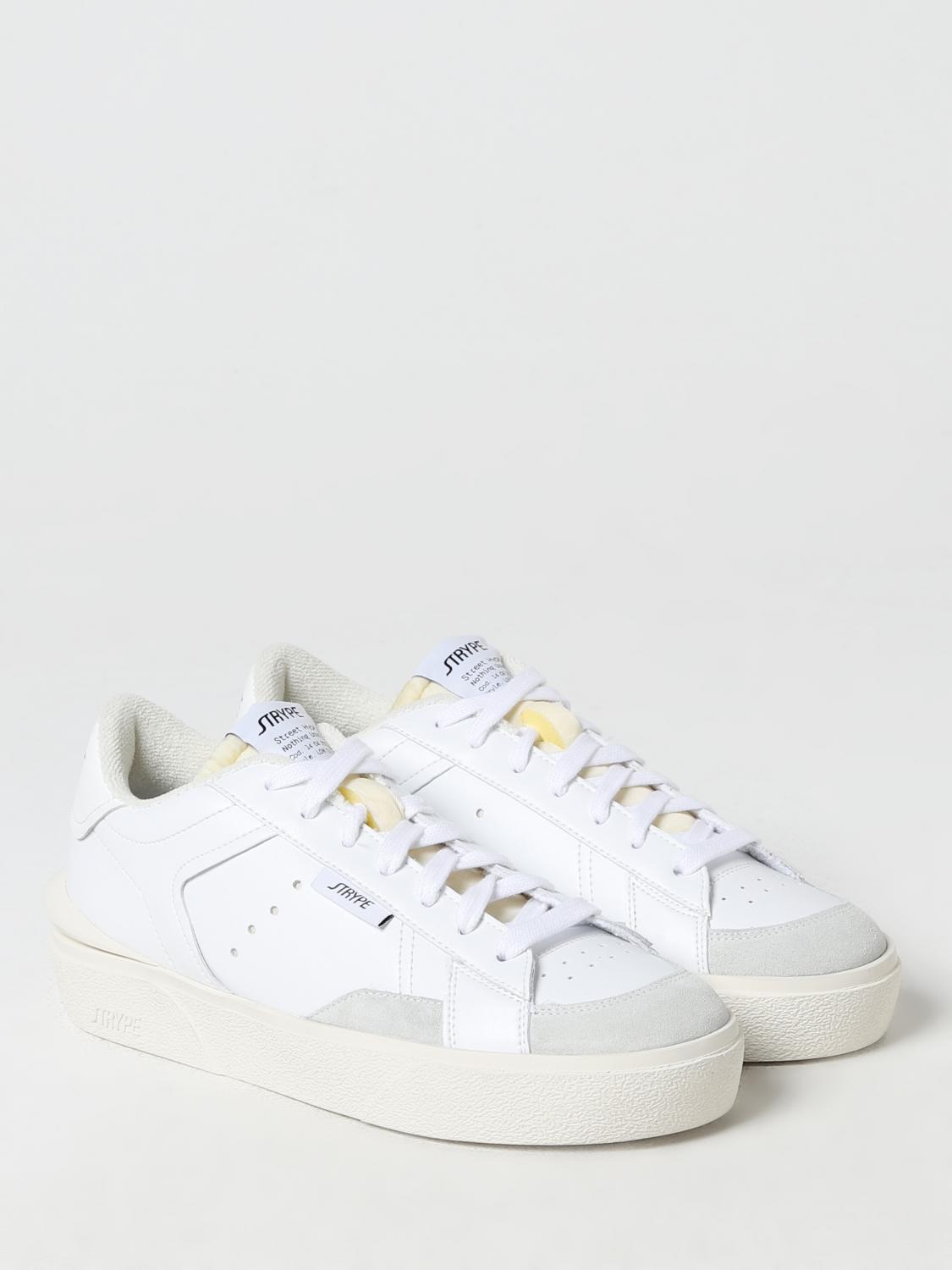 STRYPE SNEAKERS: Sneakers Strype in pelle, Bianco - Img 2