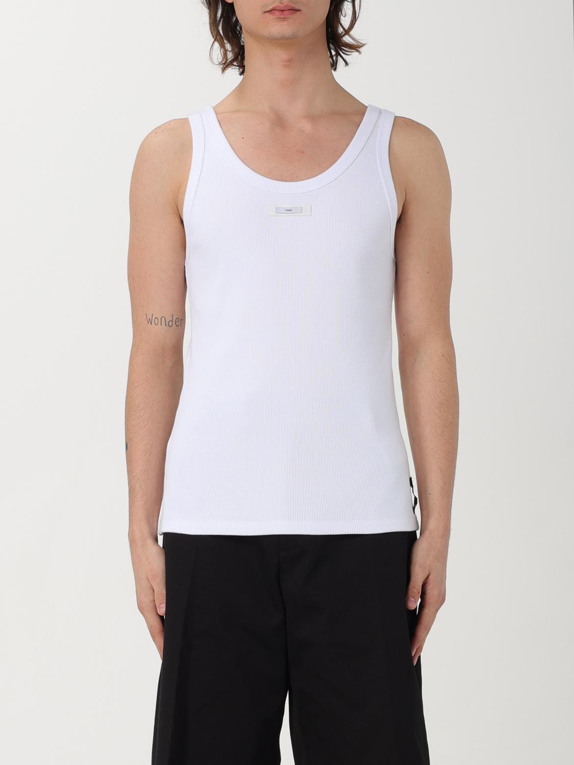 Fendi men's tank top - White | FY1278AQJH | GIGLIO.COM