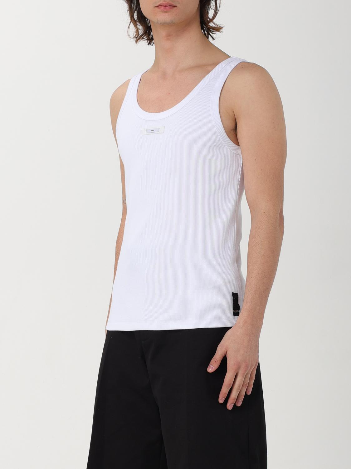 Fendi men's tank top - White | FY1278AQJH | GIGLIO.COM