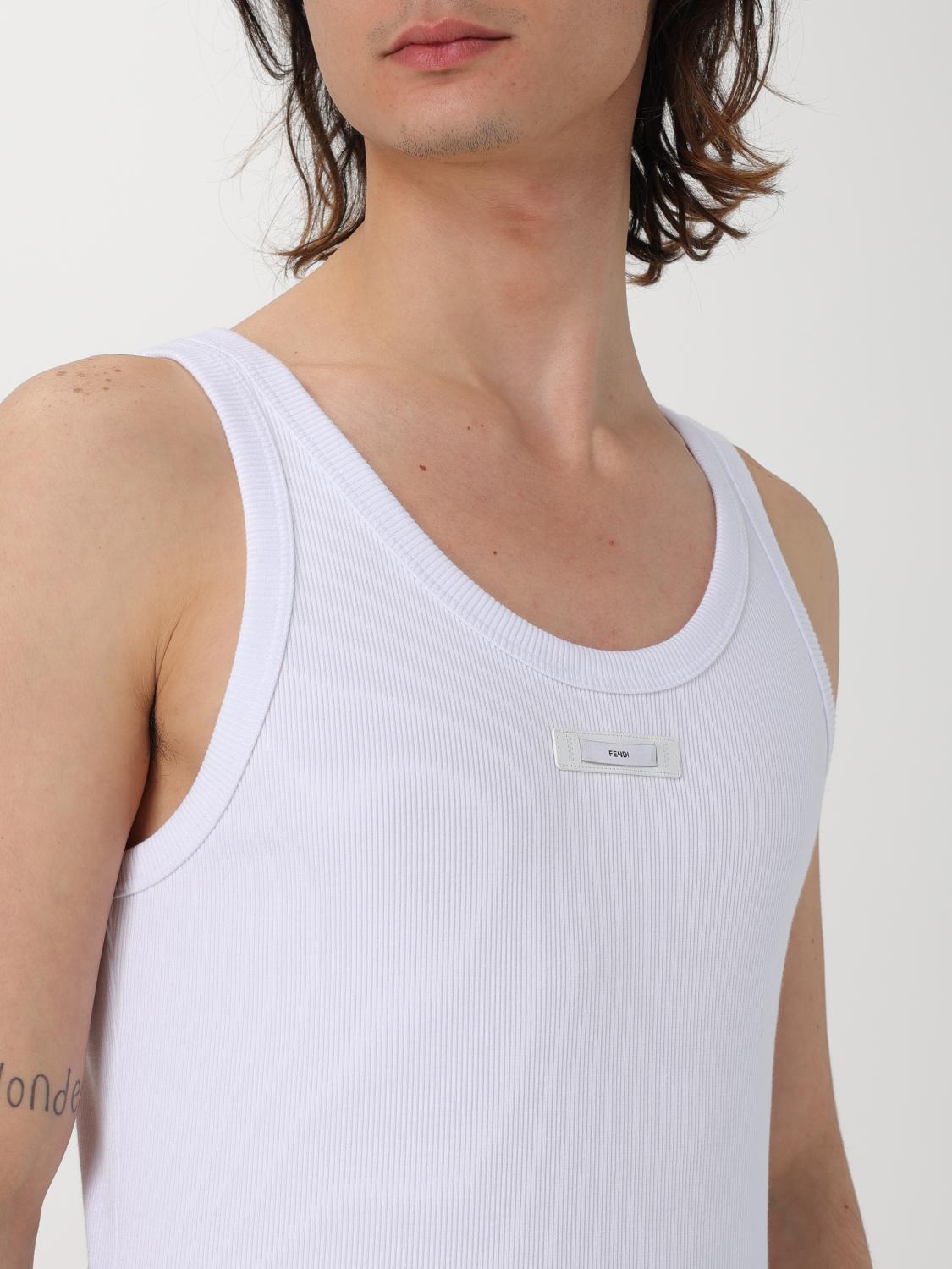 Fendi men's tank top - White | FY1278AQJH | GIGLIO.COM