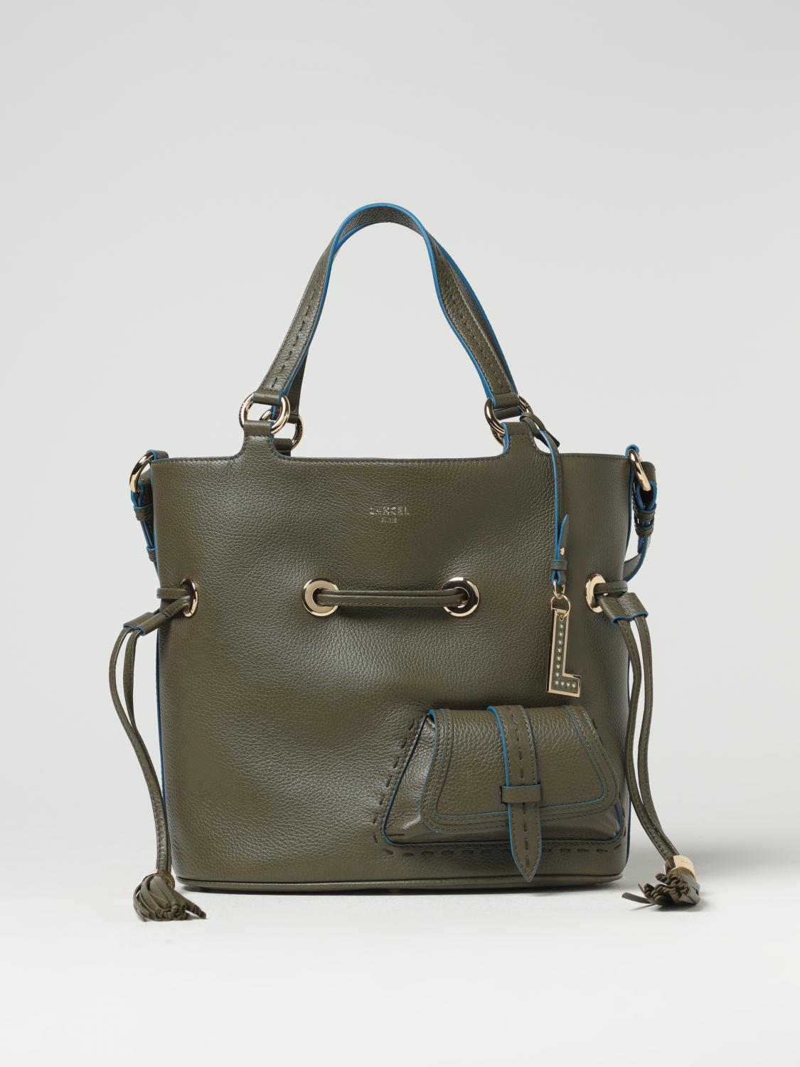 LANCEL BORSA A MANO: Borsa Huit Lancel in pelle a grana con tracolla, Militare - Img 1