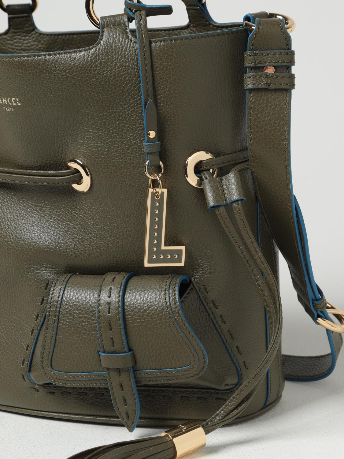 LANCEL BORSA A MANO: Borsa Huit Lancel in pelle a grana con tracolla, Militare - Img 3