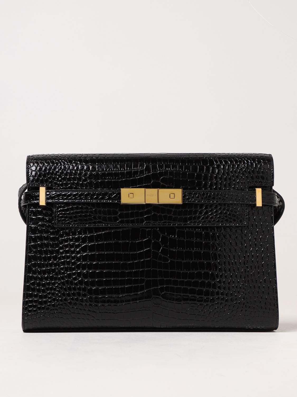 Saint Laurent Manhattan bag in crocodile-print shiny leather