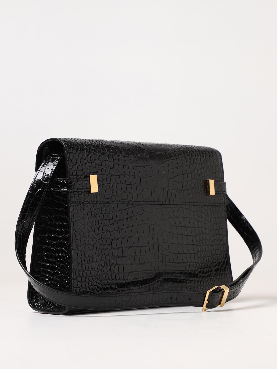 Saint Laurent Manhattan bag in crocodile-print shiny leather
