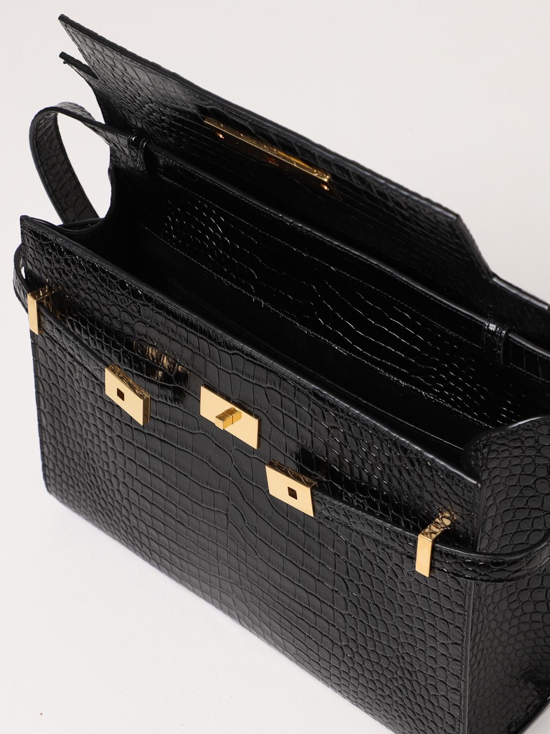 Saint Laurent Manhattan bag in crocodile-print shiny leather