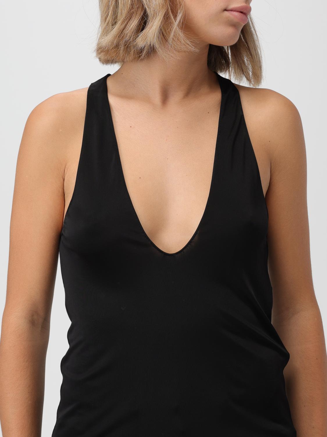 Saint Laurent tank top in silk crêpe - Black | 770861 Y7F98