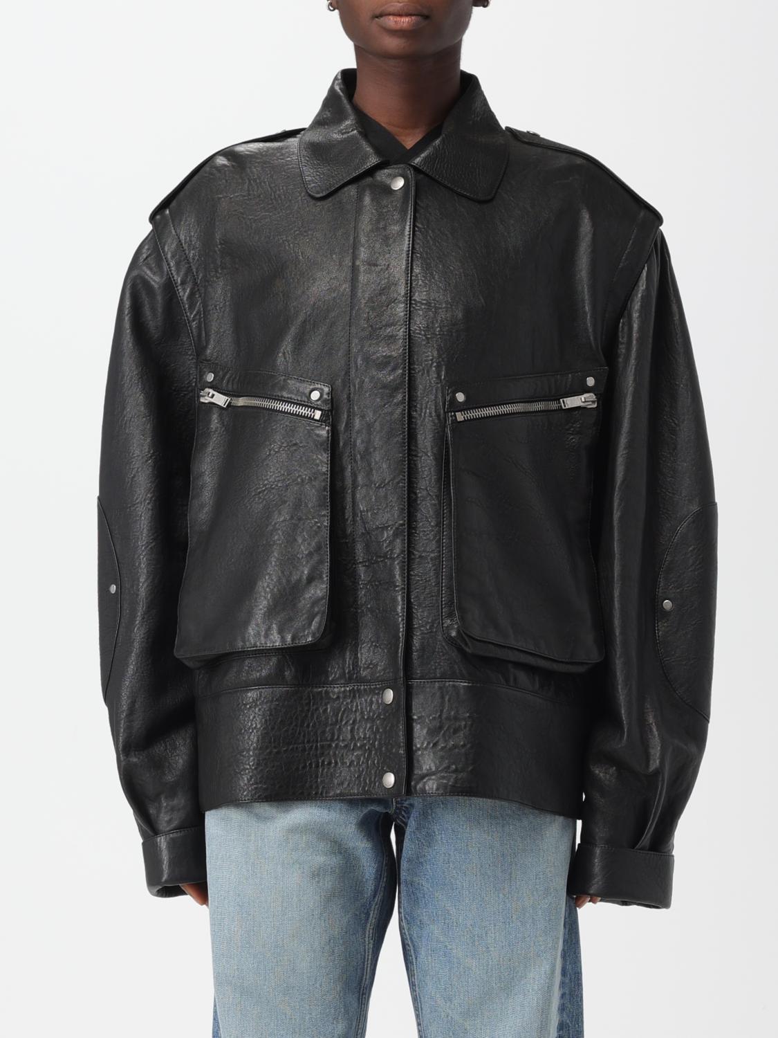 Saint Laurent jacket in tumbled leather - Black | 760817 YCNF2