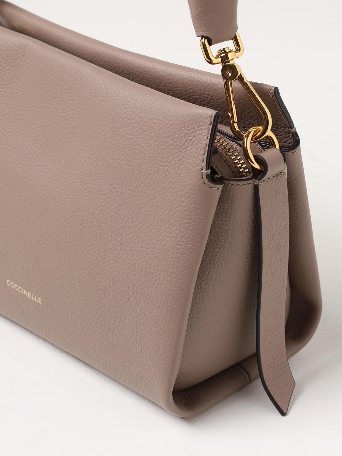 COCCINELLE BORSA A MANO: Borsa Bohéme Coccinelle in pelle a grana, Marrone - Img 3