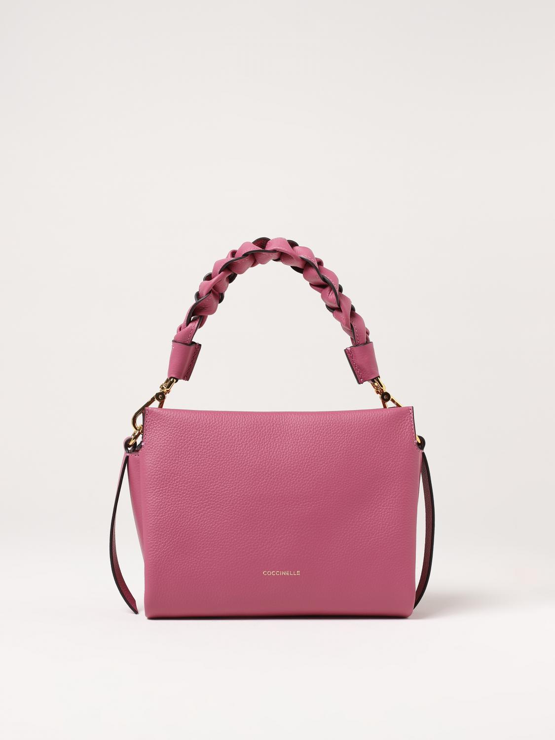 COCCINELLE BORSA A MANO: Borsa Bohéme Coccinelle in pelle a grana, Bordeaux - Img 1