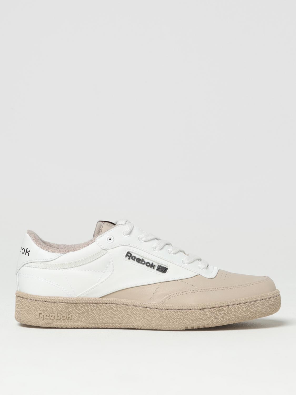 REEBOK SNEAKERS: Sneakers Club C Reebok in pelle e nylon, Beige - Img 1