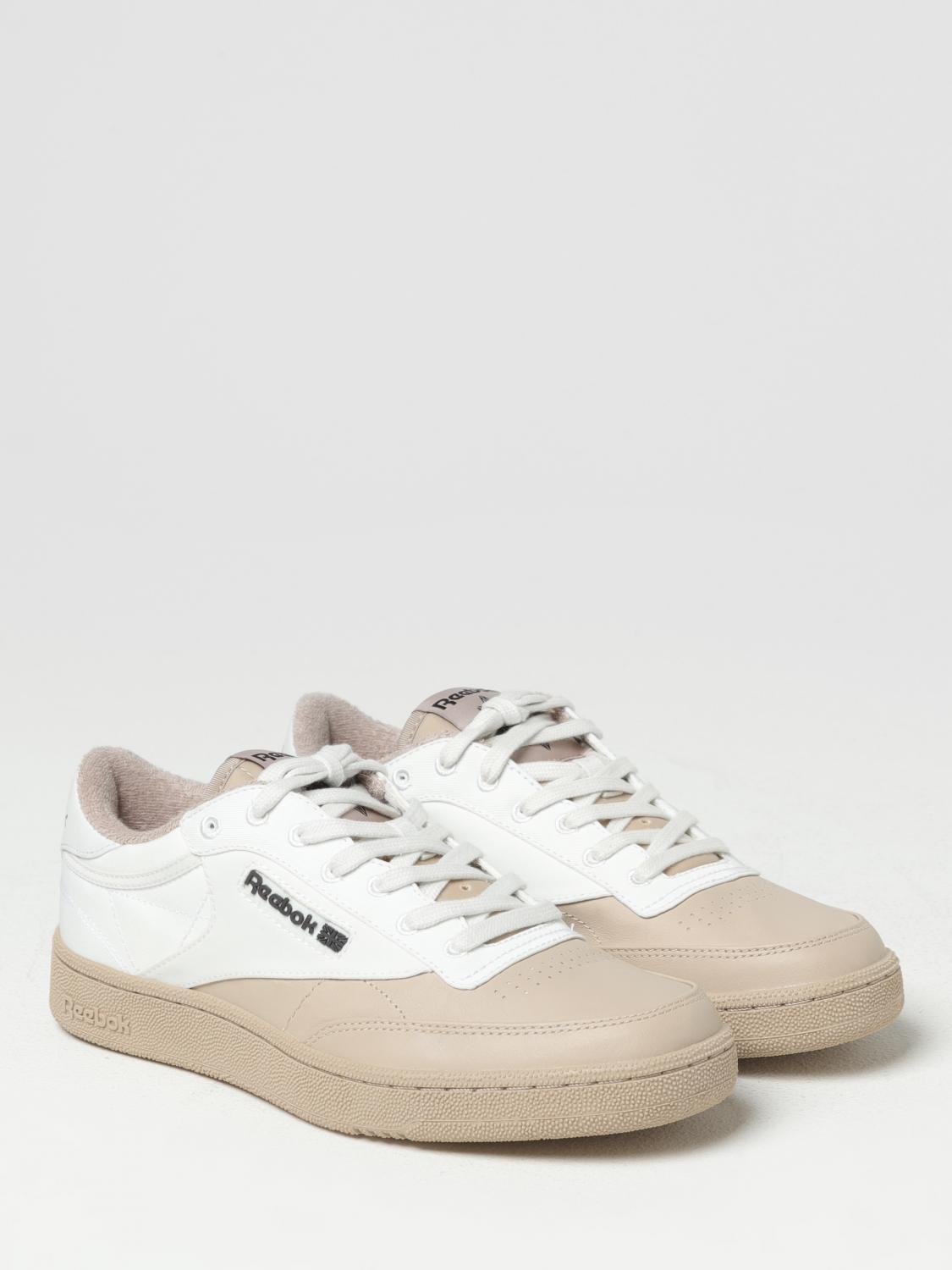 REEBOK SNEAKERS: Sneakers Club C Reebok in pelle e nylon, Beige - Img 2
