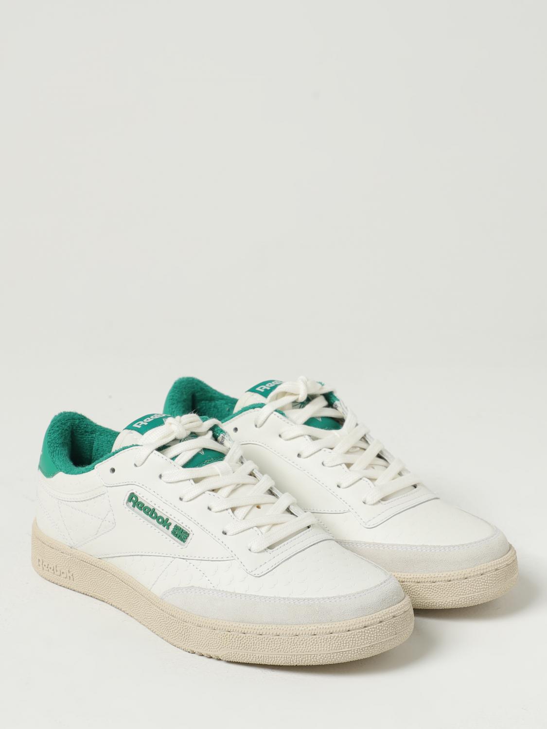 REEBOK SNEAKERS: Sneakers Club C Reebok in pelle lavorata, Bianco - Img 2