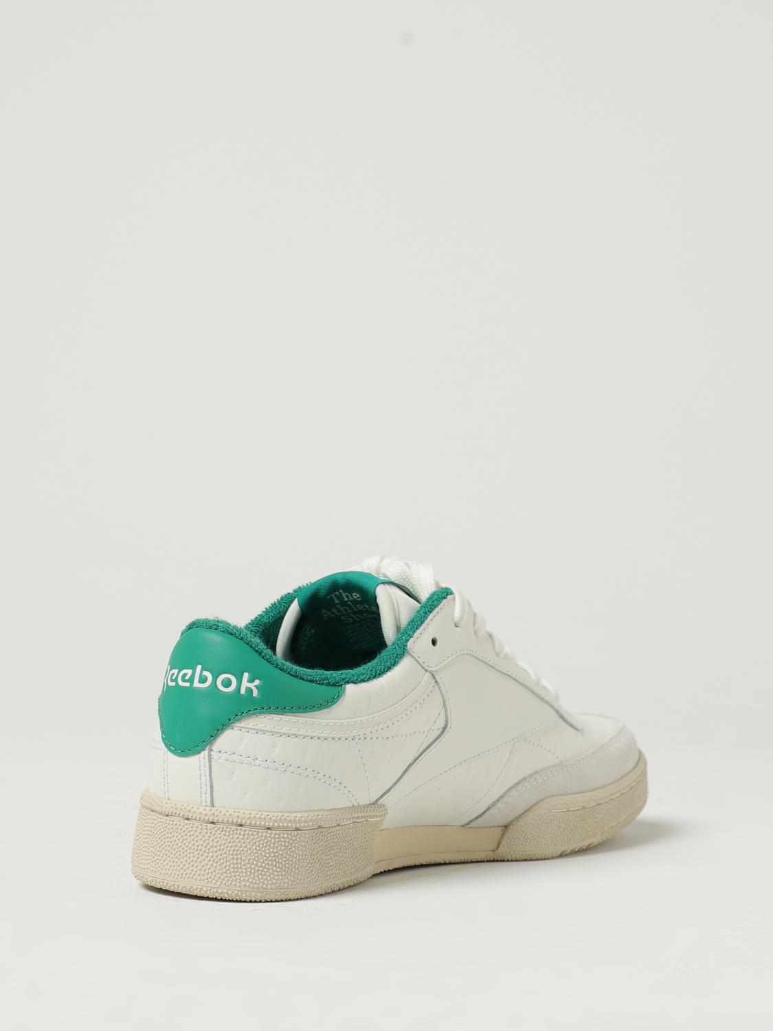 REEBOK SNEAKERS: Sneakers Club C Reebok in pelle lavorata, Bianco - Img 3